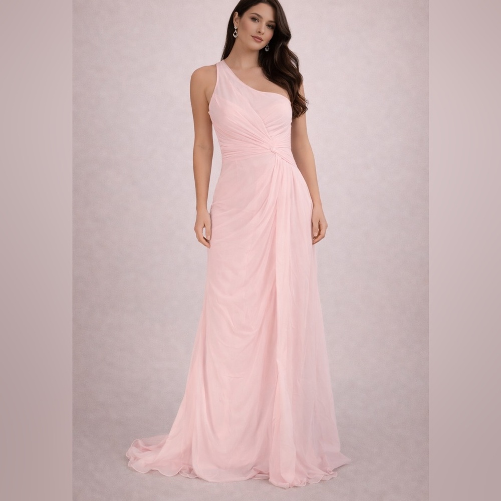 Elegant Pink One-Shoulder Dress